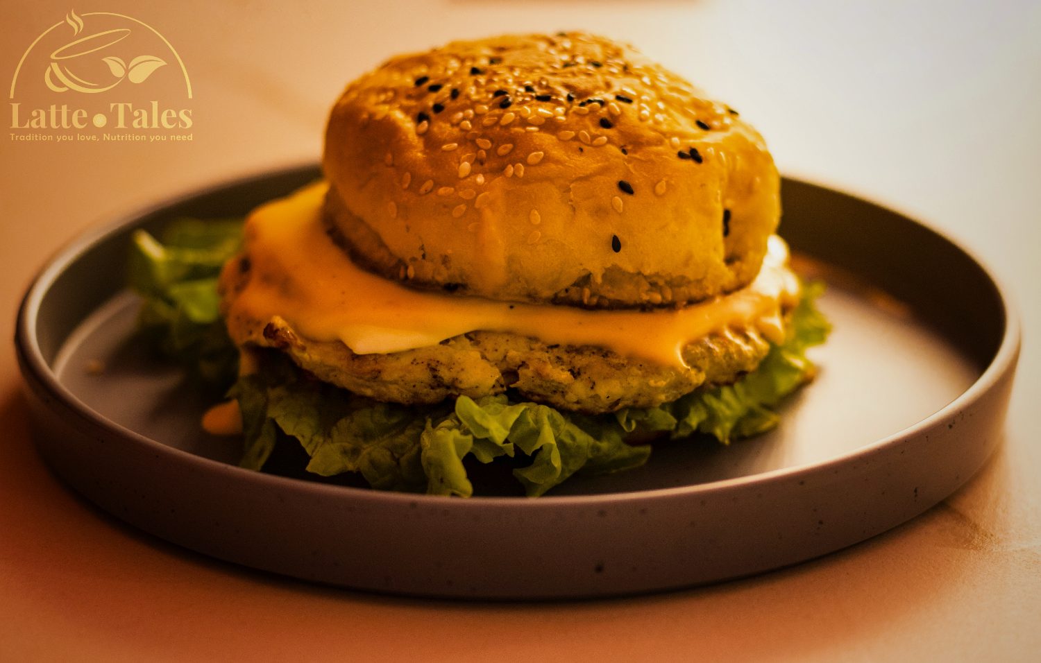 Latte & Tales chicken burger
